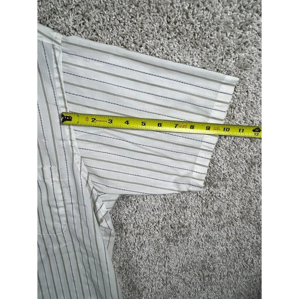 Editions by Van Heusen Shirt Mens Multicolor Striped Short Sleeve size 16 - Picture 3 of 7